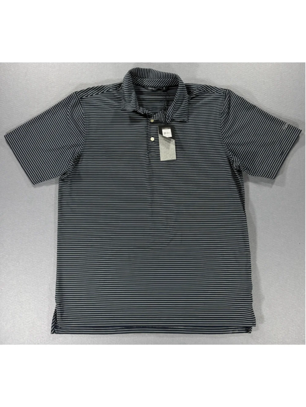 Walter Hagan Mens Navy Striped Polo Size Medium New With Tags Original Price $55